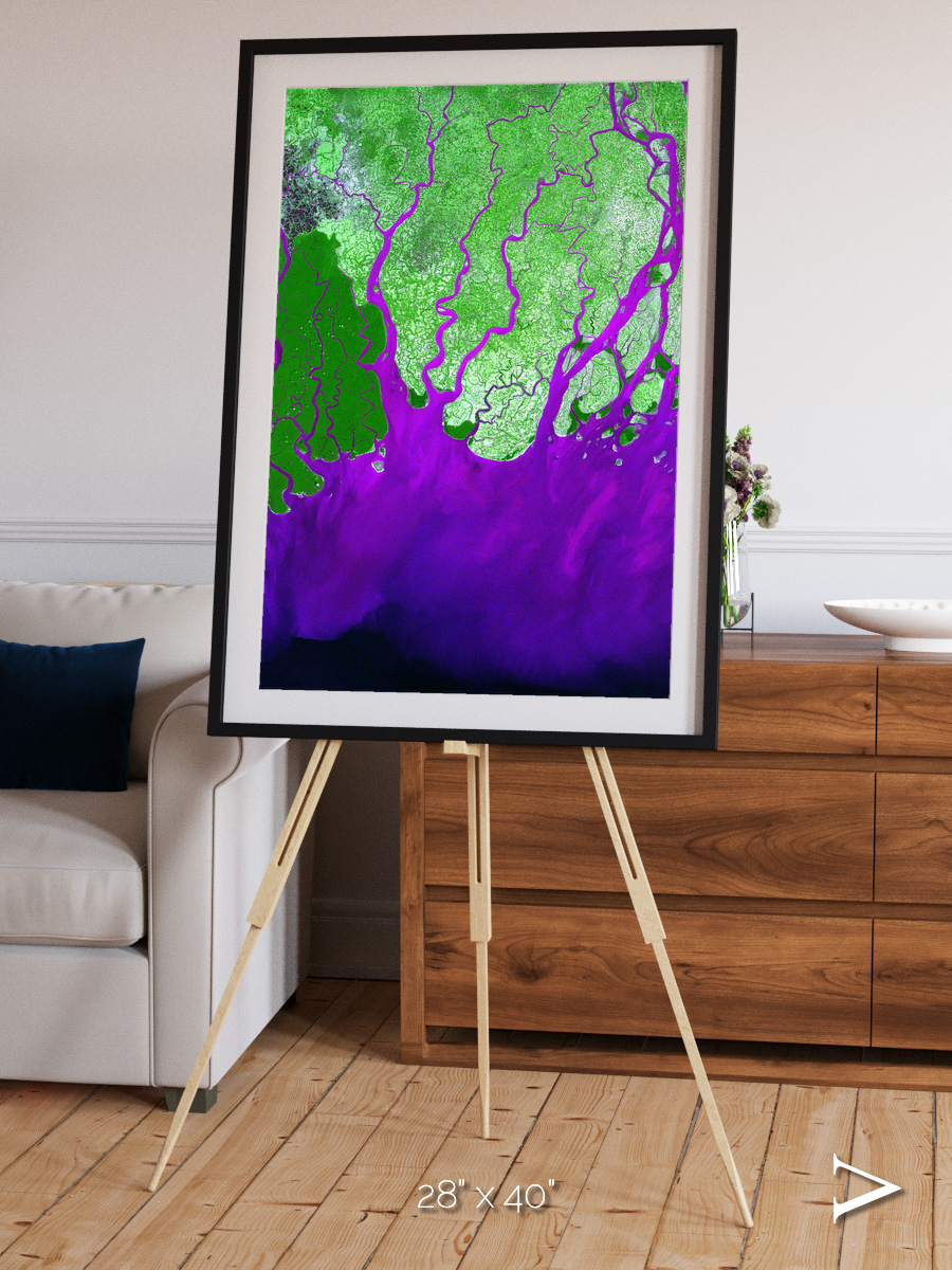 Delta Mosaic, Ganges River Delta Framed & Mounted Print