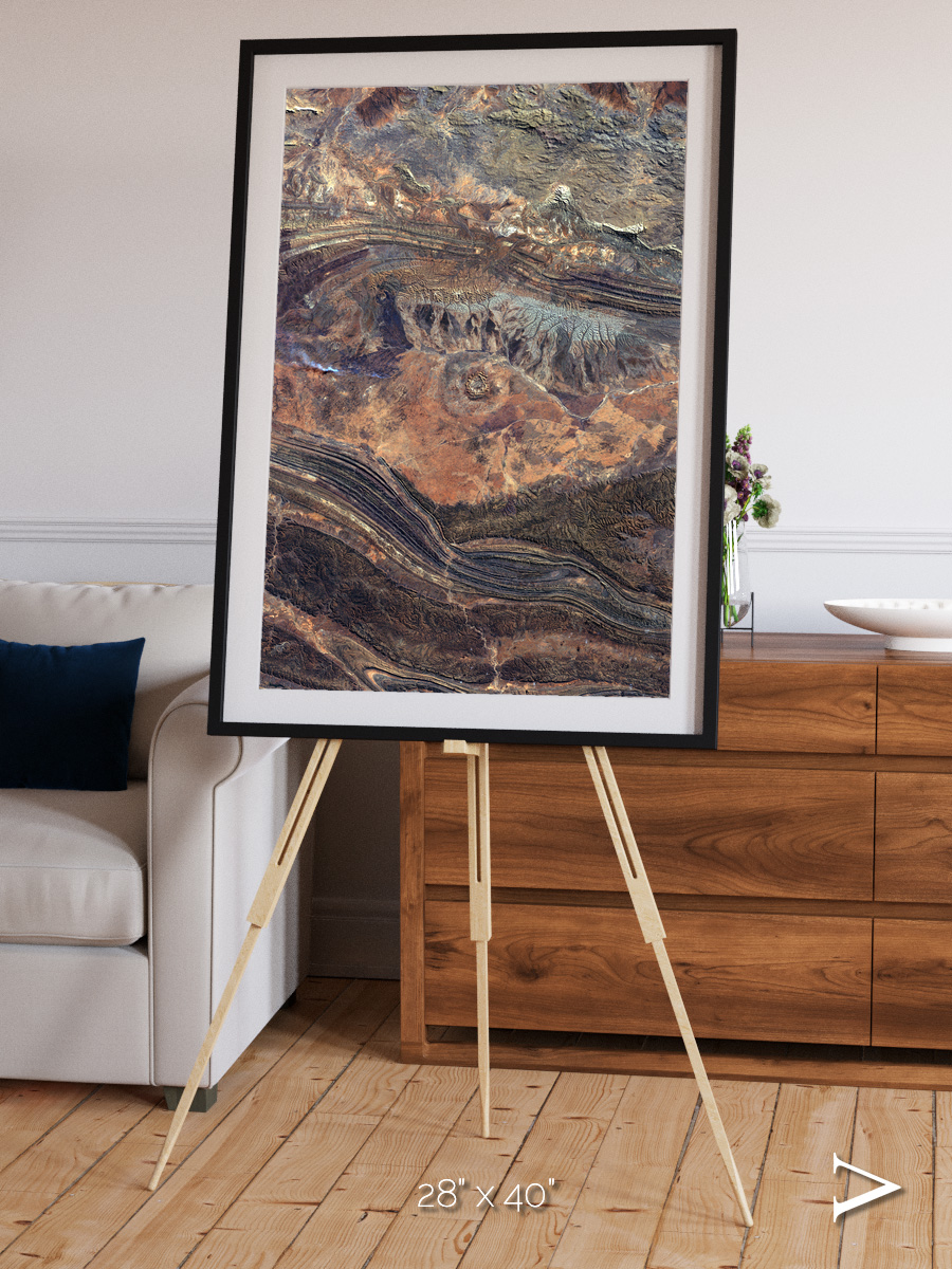 Volcanic Palette, Gosses Bluff Framed & Mounted Print