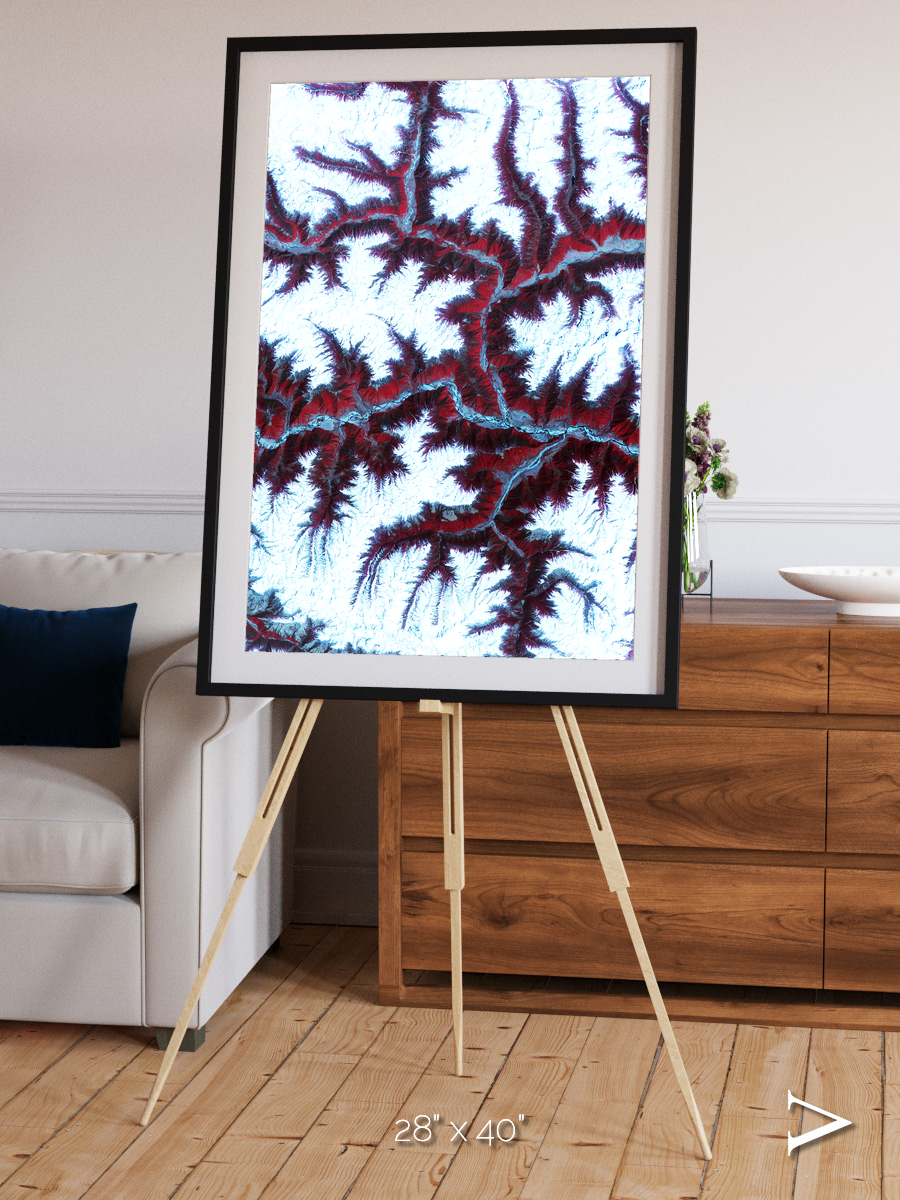 Ribbon River, Himalayas Framed & Mounted Print