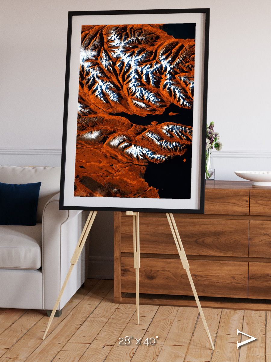 Striped Coast, Eyjafjörður Framed & Mounted Print