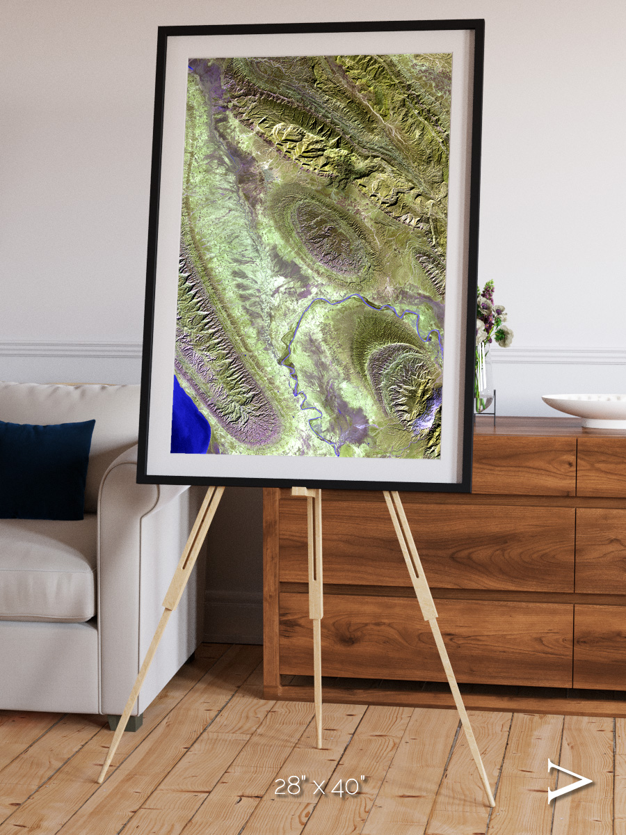 Channel Lines, Konari Iran Framed & Mounted Print