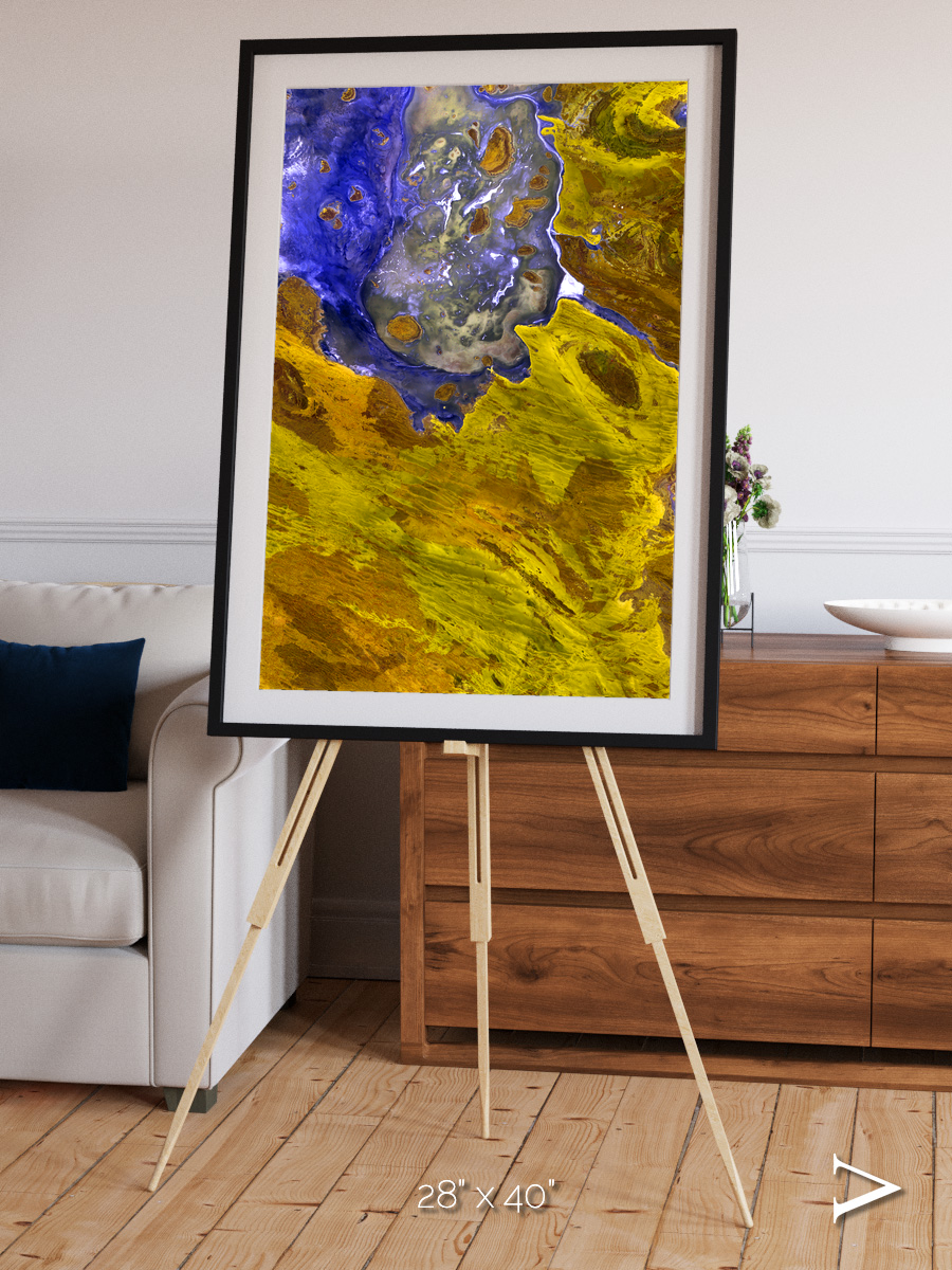 Saline Patterns, Lake Disappointment Framed & Mounted Print