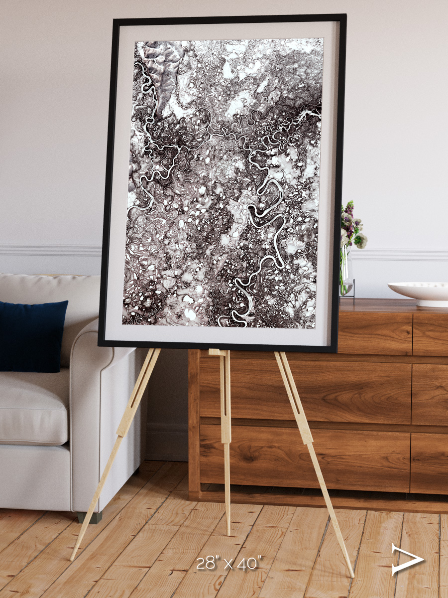 River Threads, Mayn River Framed & Mounted Print