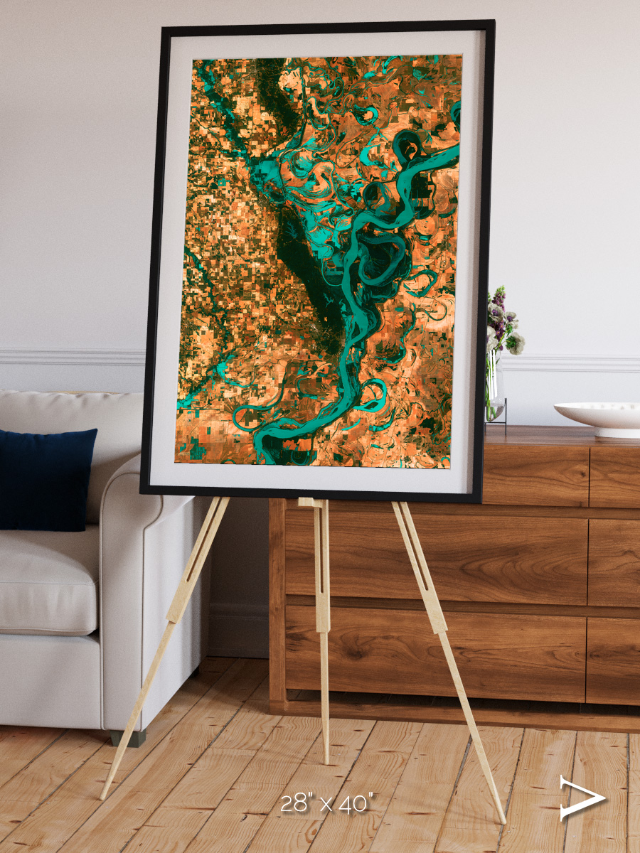 River’s Dance, Mississippi Framed & Mounted Print