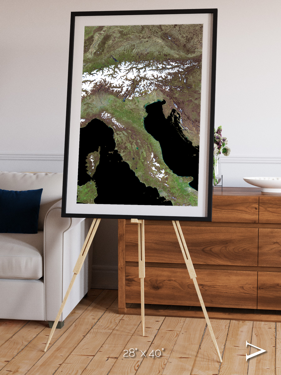 Tidal Patterns, Mediterranean Sea Framed & Mounted Print