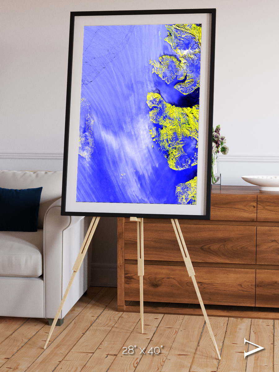 Islands in Snow, High Arctic Framed & Mounted Print