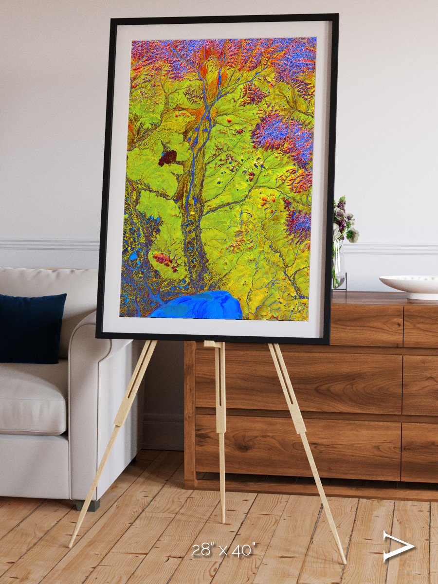 Glacial Ribbons, Chaunskaya Bay Framed & Mounted Print