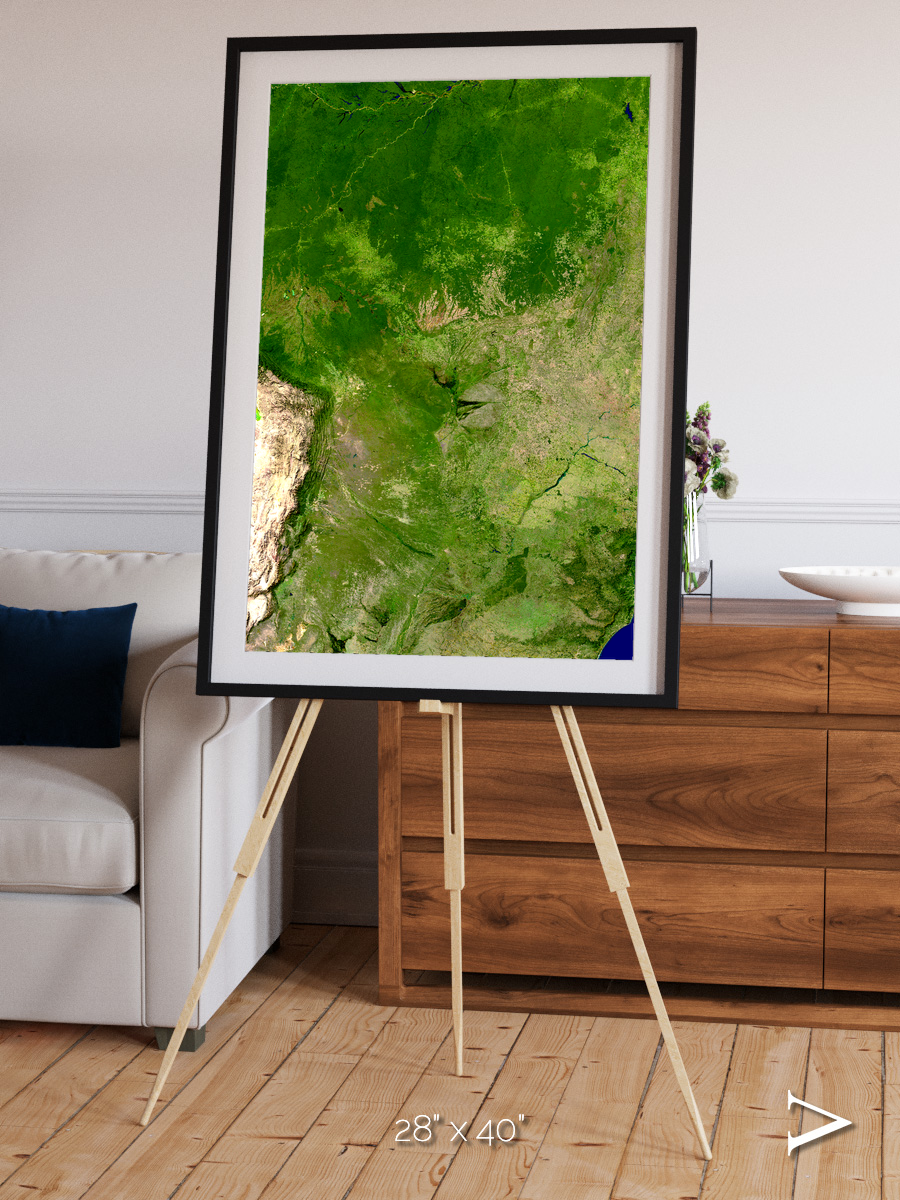 Ribbon River, South America Framed & Mounted Print