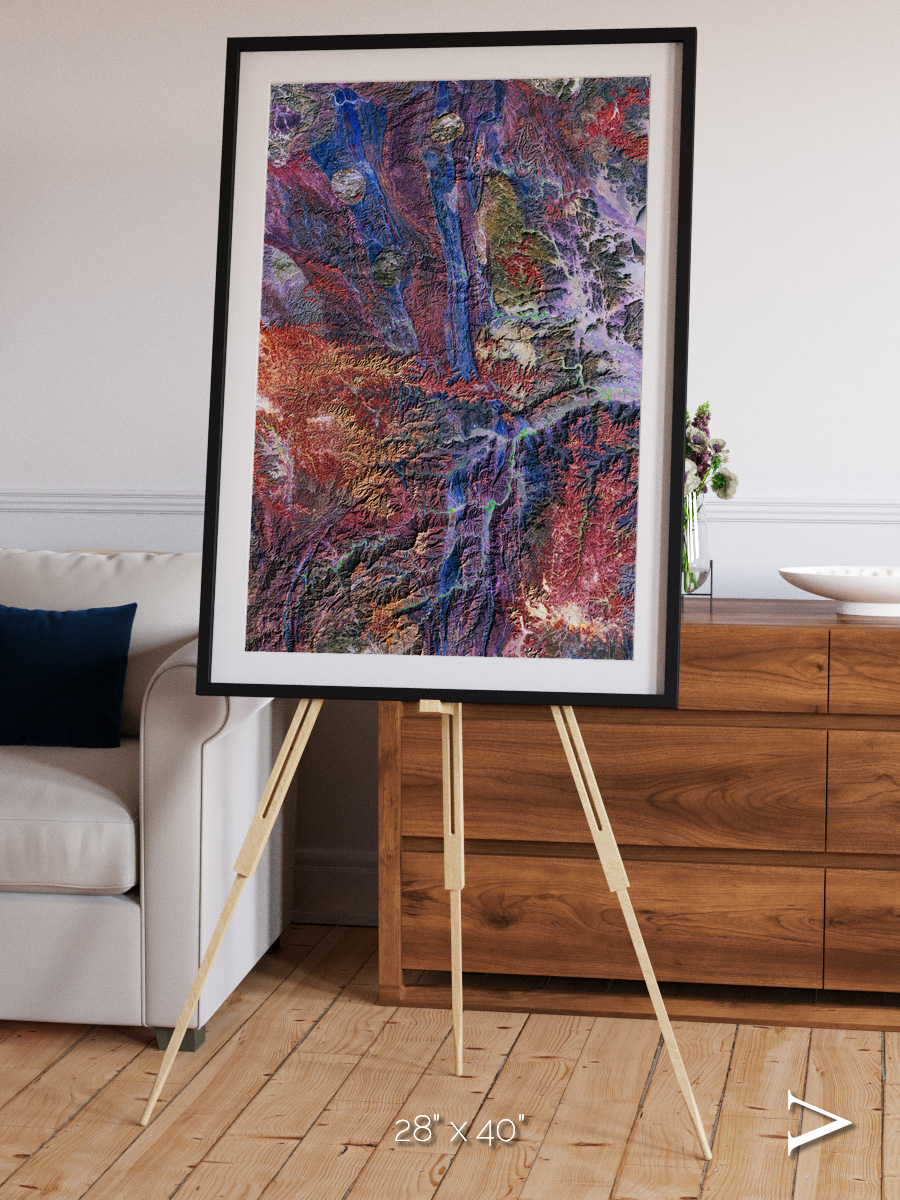 Geologic Tapestry, Asharah Fault Zone Framed & Mounted Print