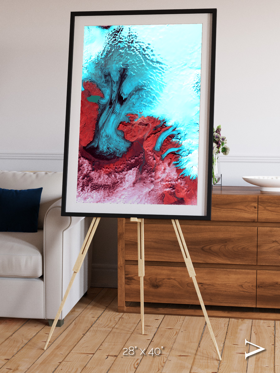 Polar Flow, Vatnajokull Glacier Ice Cap Framed & Mounted Print