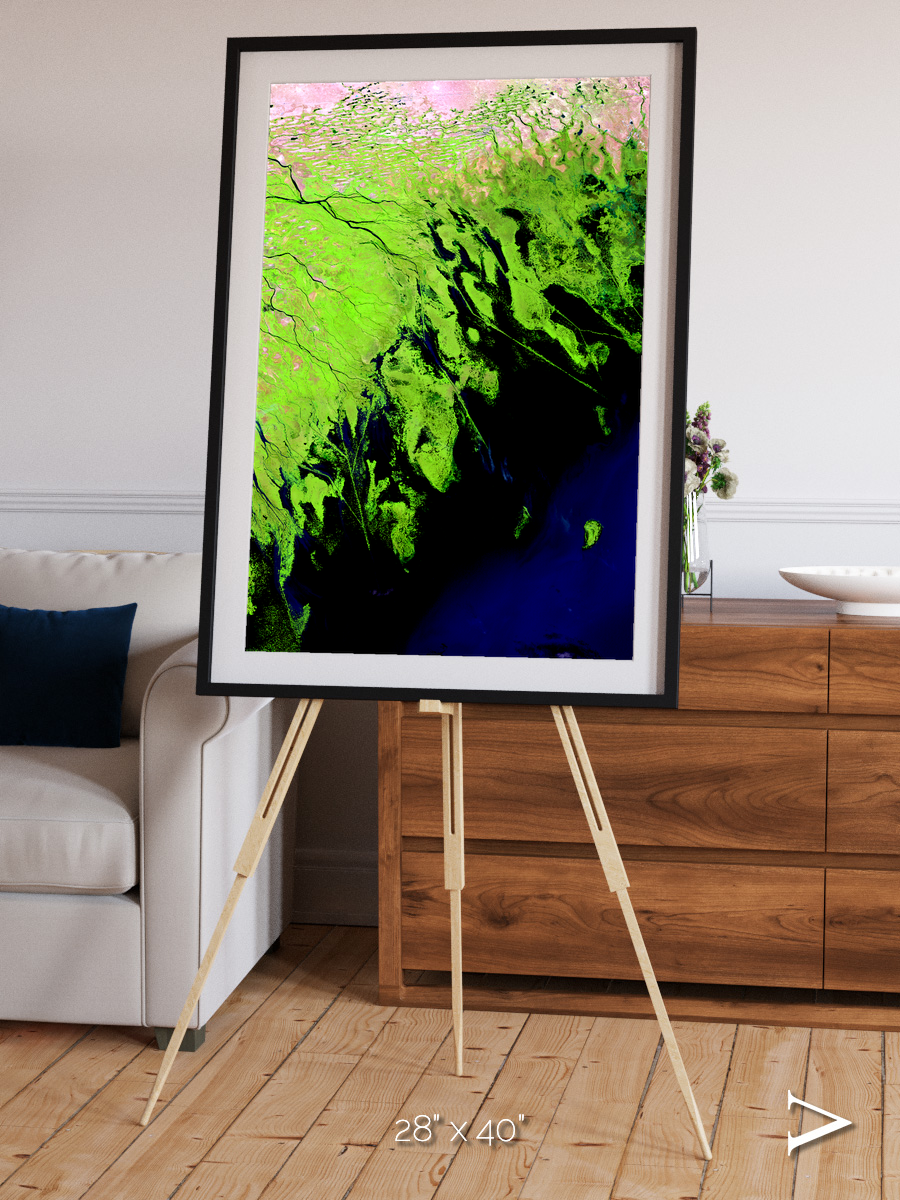 Delta Mosaic, Volga River Delta Framed & Mounted Print