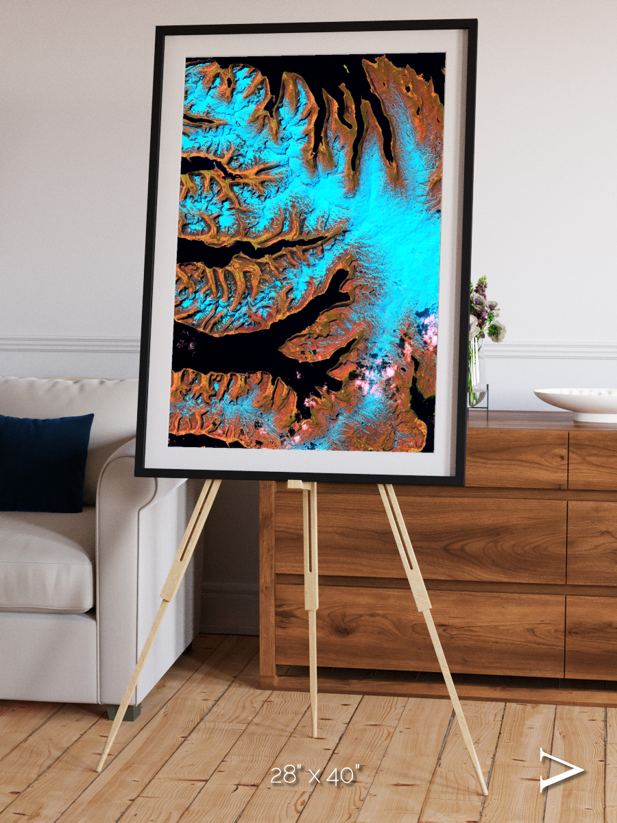 Frozen Currents, West Fjords Framed & Mounted Print