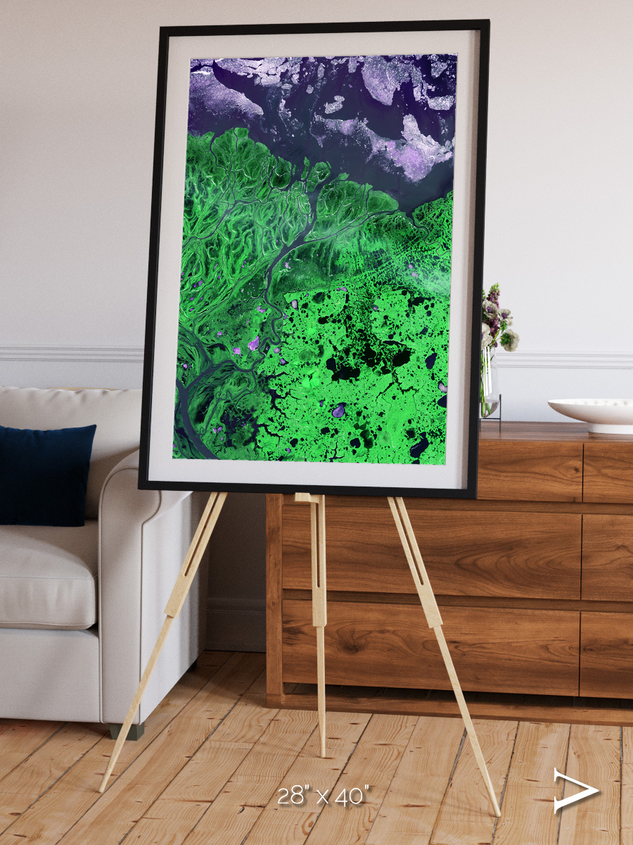 Polar Flow, Yukon Delta Framed & Mounted Print