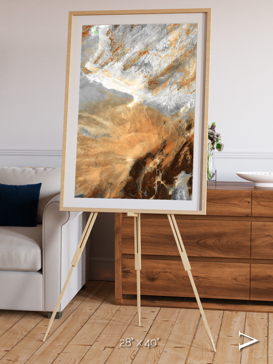 Etched Sands, Algerian Sahara Framed & Mounted Print