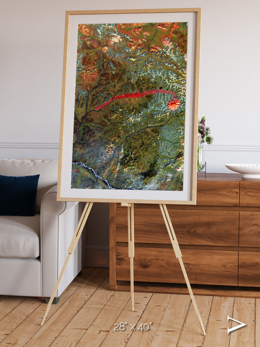 Ash and Stone, Anyuyskiy Volcano Framed & Mounted Print