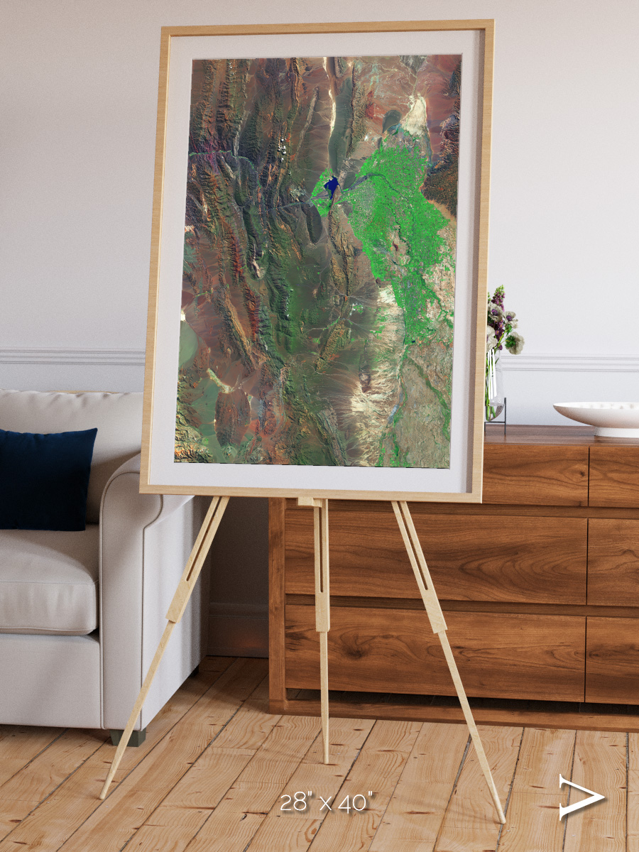 Channel Lines, Barreal Blanco Framed & Mounted Print
