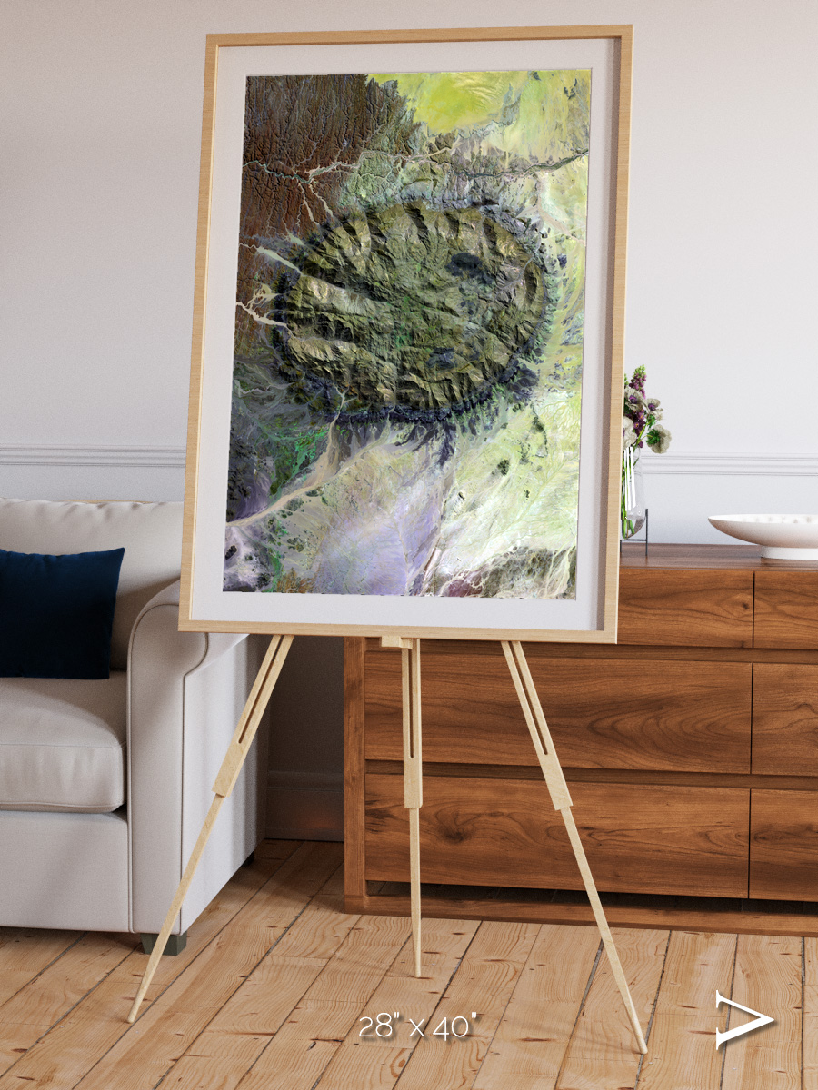 Windwritten Dunes, Brandberg Massif Framed & Mounted Print
