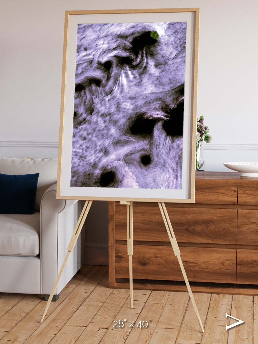 Vortices over Broutona, Kuril Islands Framed & Mounted Print