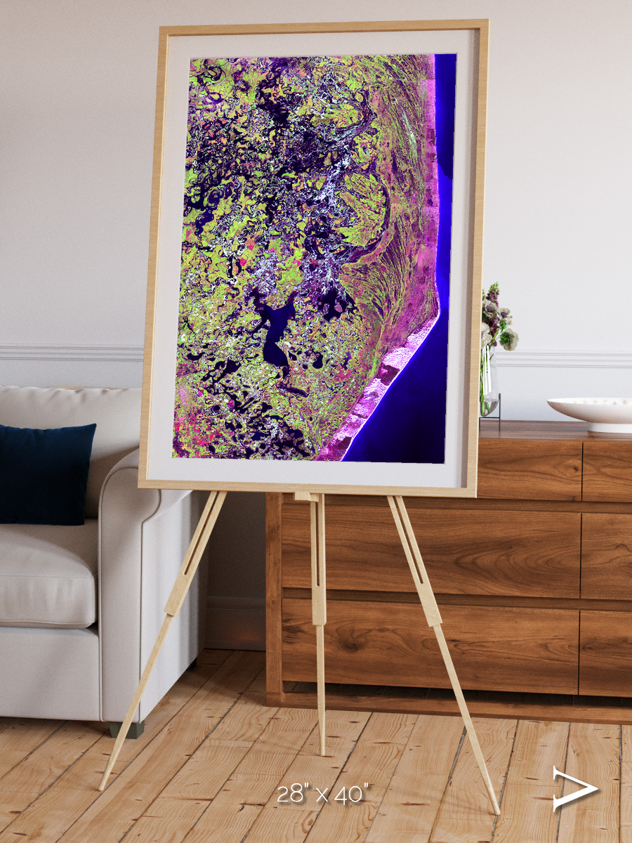 Wetland Mosaic, Cabo San Antonio Framed & Mounted Print