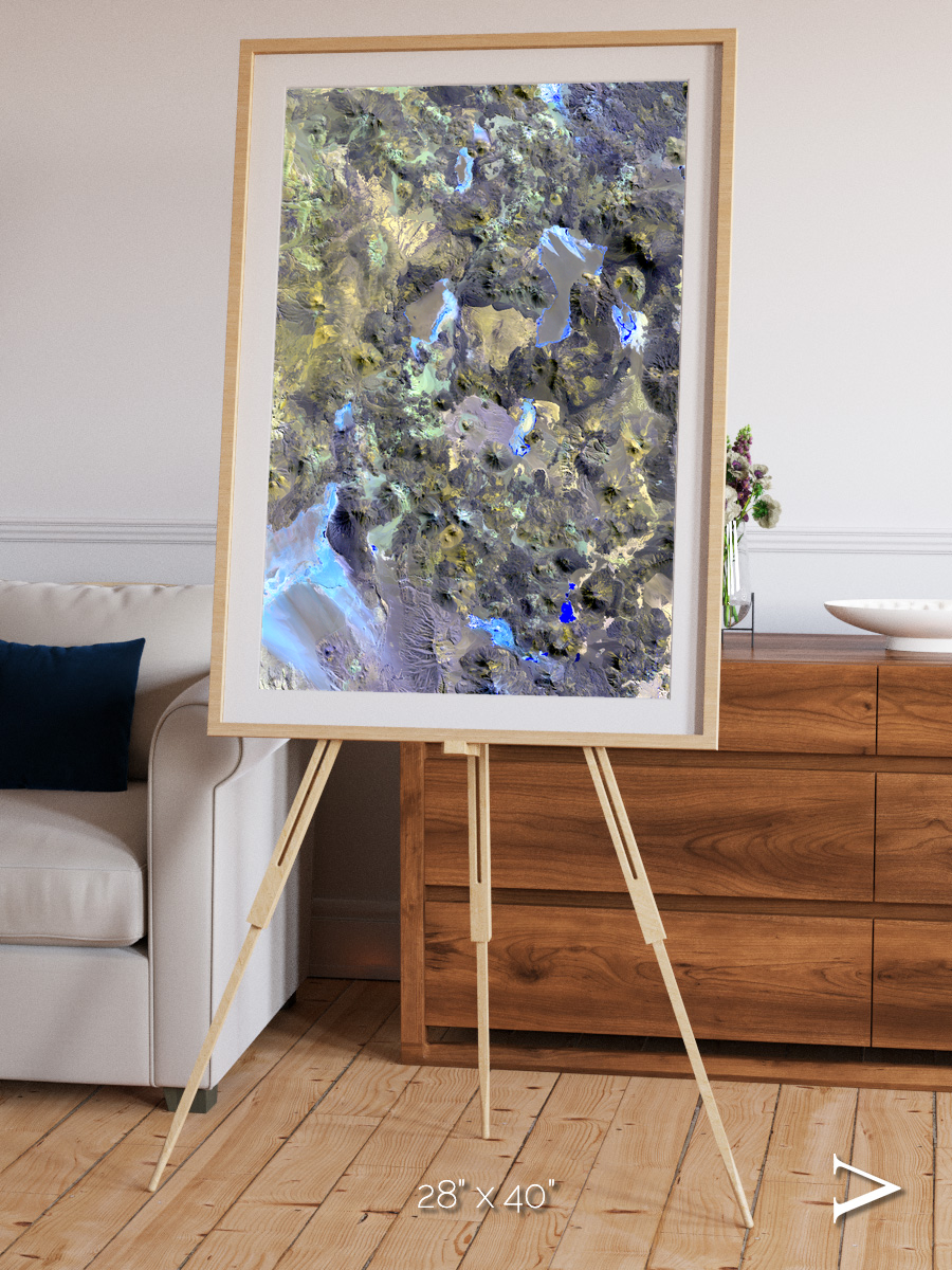 Lava Lines, Chilean Volcanoes Framed & Mounted Print