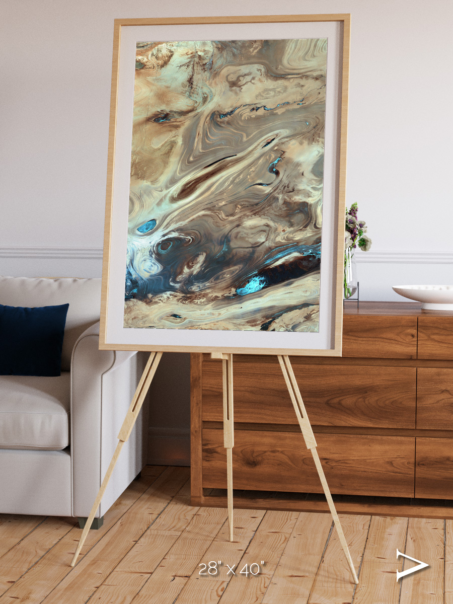 Saline Patterns, Dasht-e Kevir Framed & Mounted Print