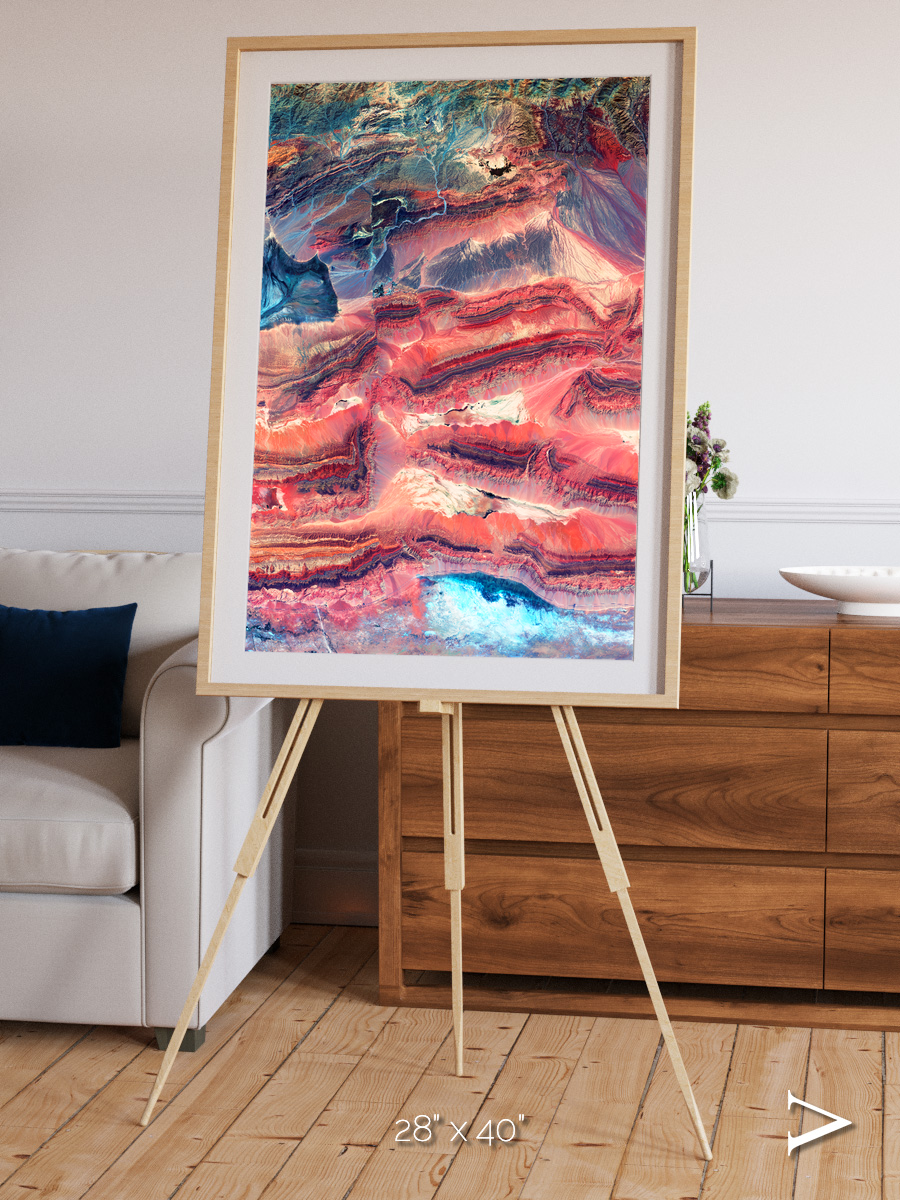 Fractured Earth, Western China Framed & Mounted Print