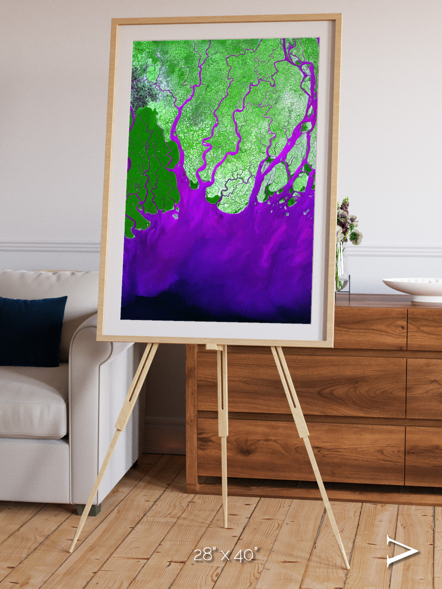 Delta Mosaic, Ganges River Delta Framed & Mounted Print