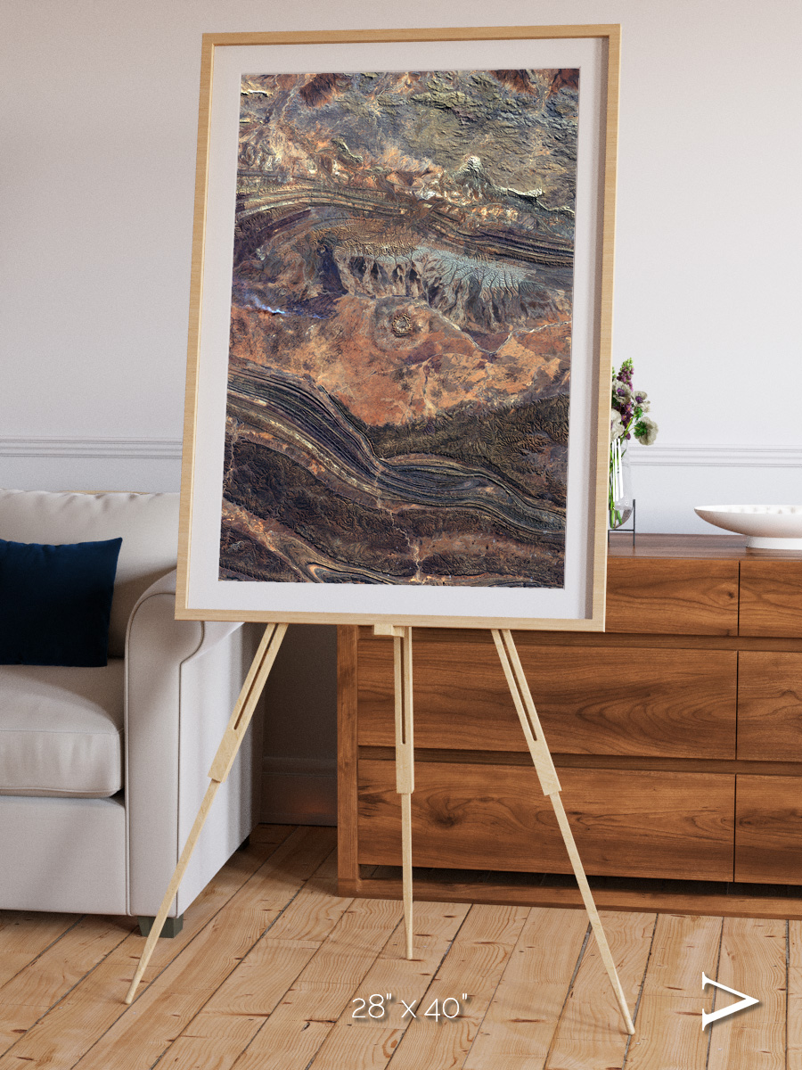 Volcanic Palette, Gosses Bluff Framed & Mounted Print