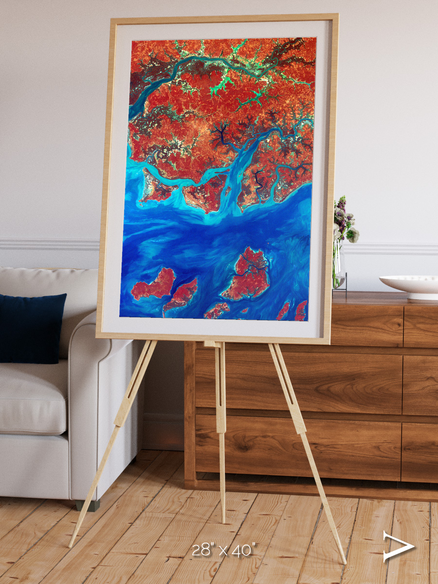 River and Plain, Guinea-Bissau Framed & Mounted Print