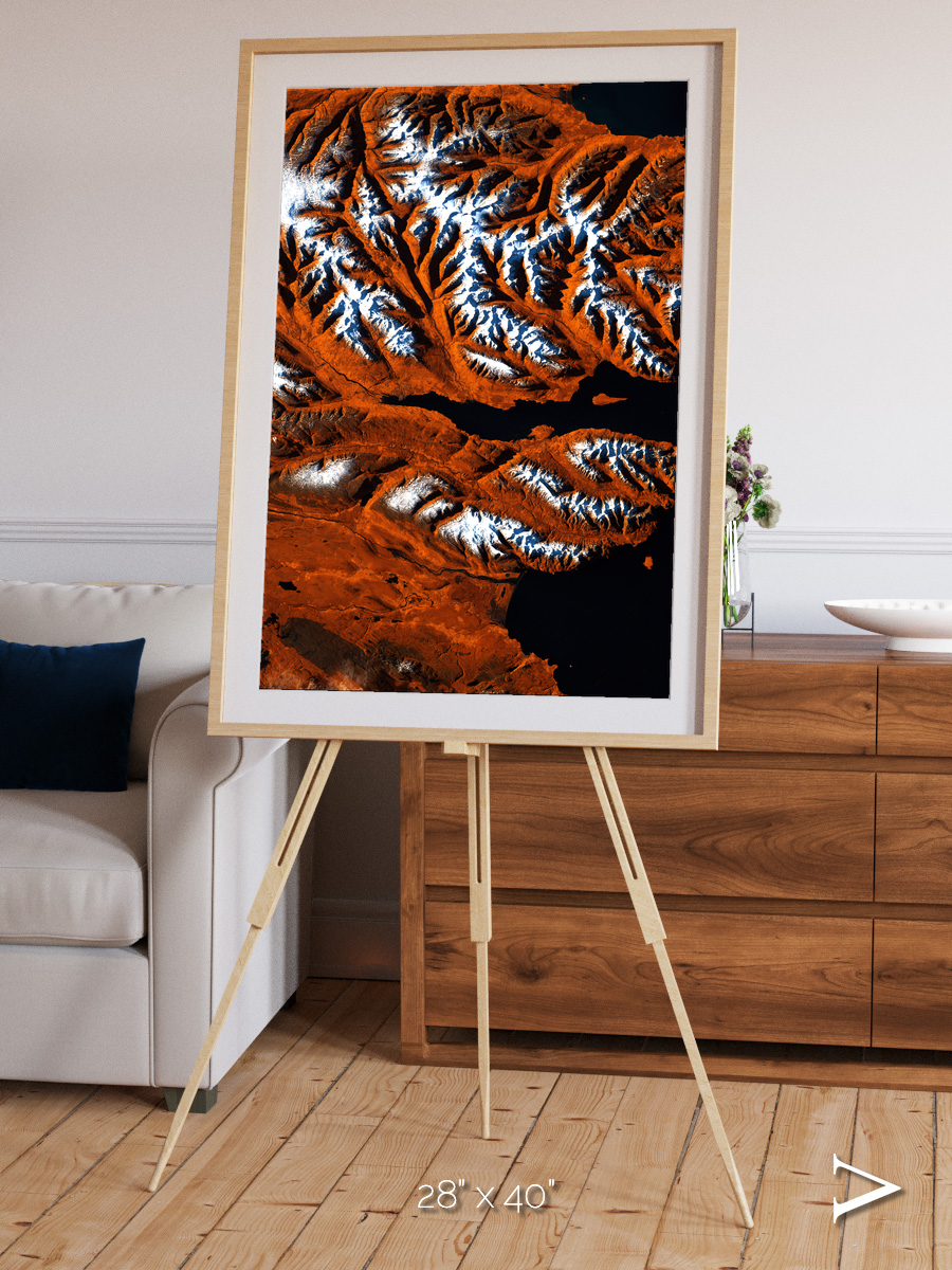 Striped Coast, Eyjafjörður Framed & Mounted Print