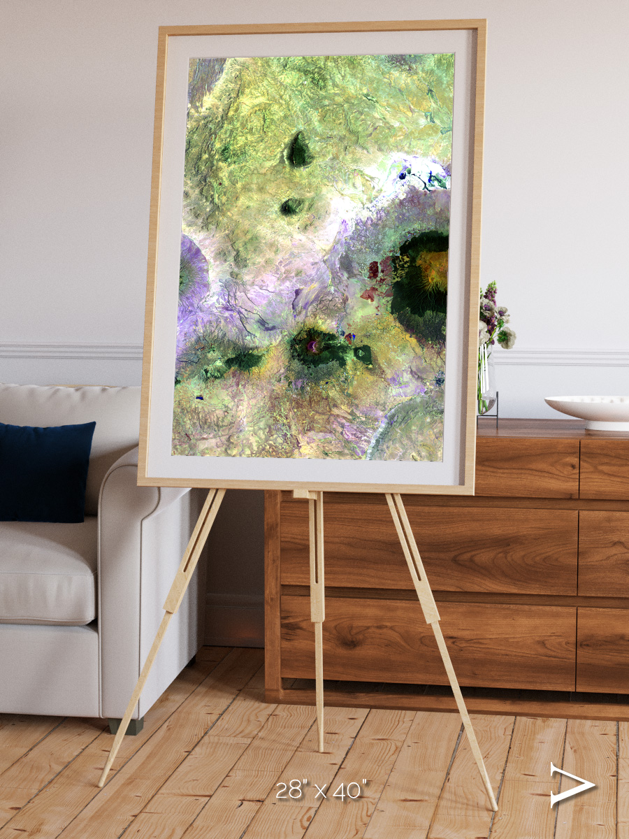 Folded Ridges, Kilimanjaro Framed & Mounted Print