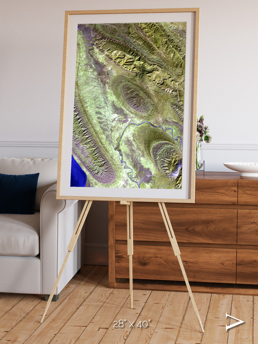 Channel Lines, Konari Iran Framed & Mounted Print