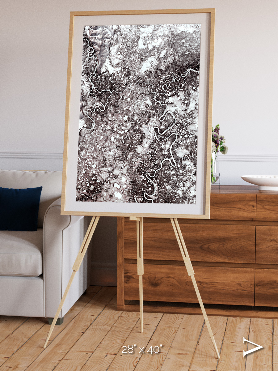 River Threads, Mayn River Framed & Mounted Print
