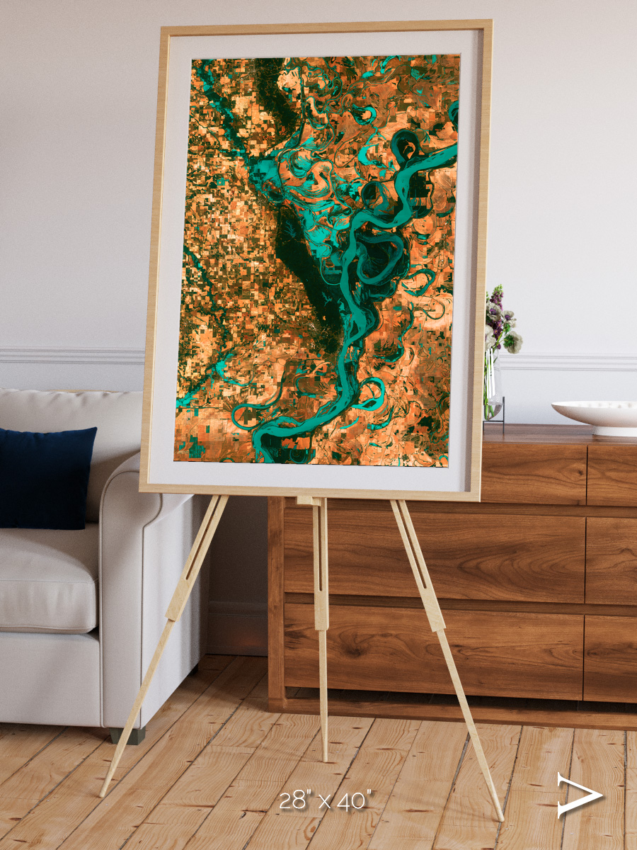 River’s Dance, Mississippi Framed & Mounted Print