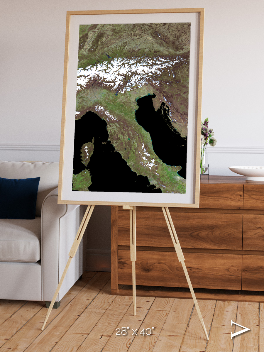 Tidal Patterns, Mediterranean Sea Framed & Mounted Print