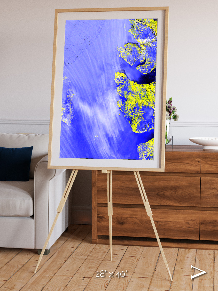 Islands in Snow, High Arctic Framed & Mounted Print