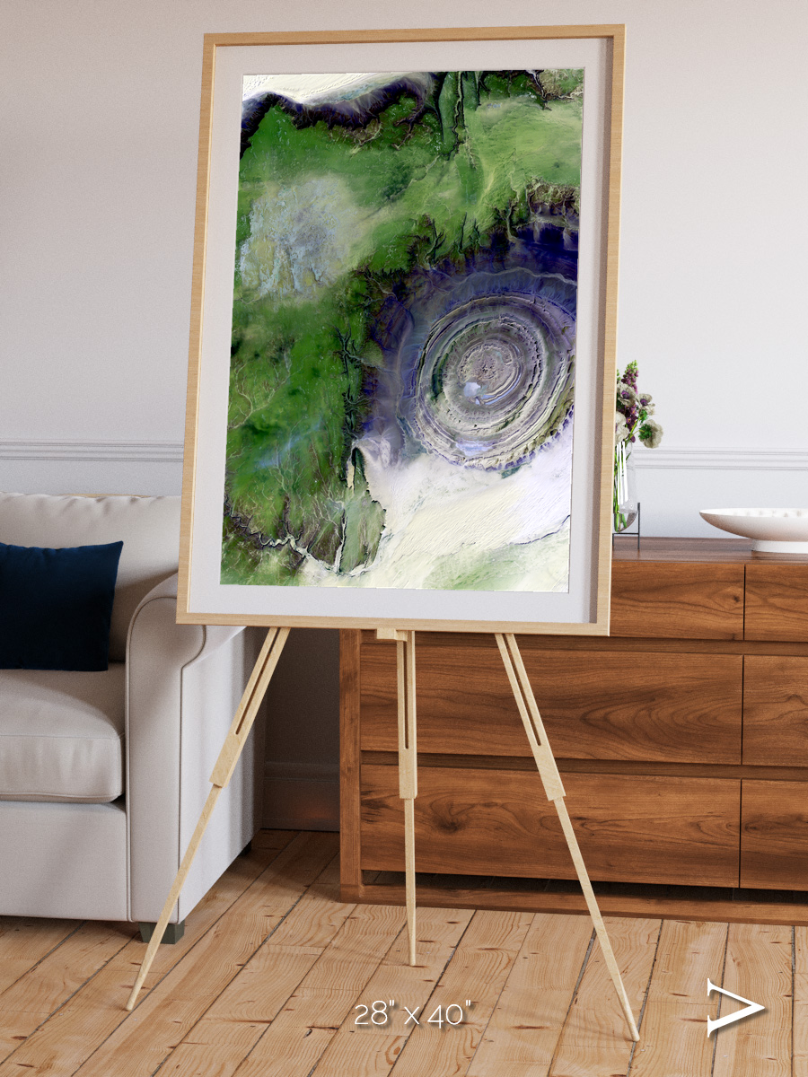 Dormant Giants, Richat Structure Framed & Mounted Print