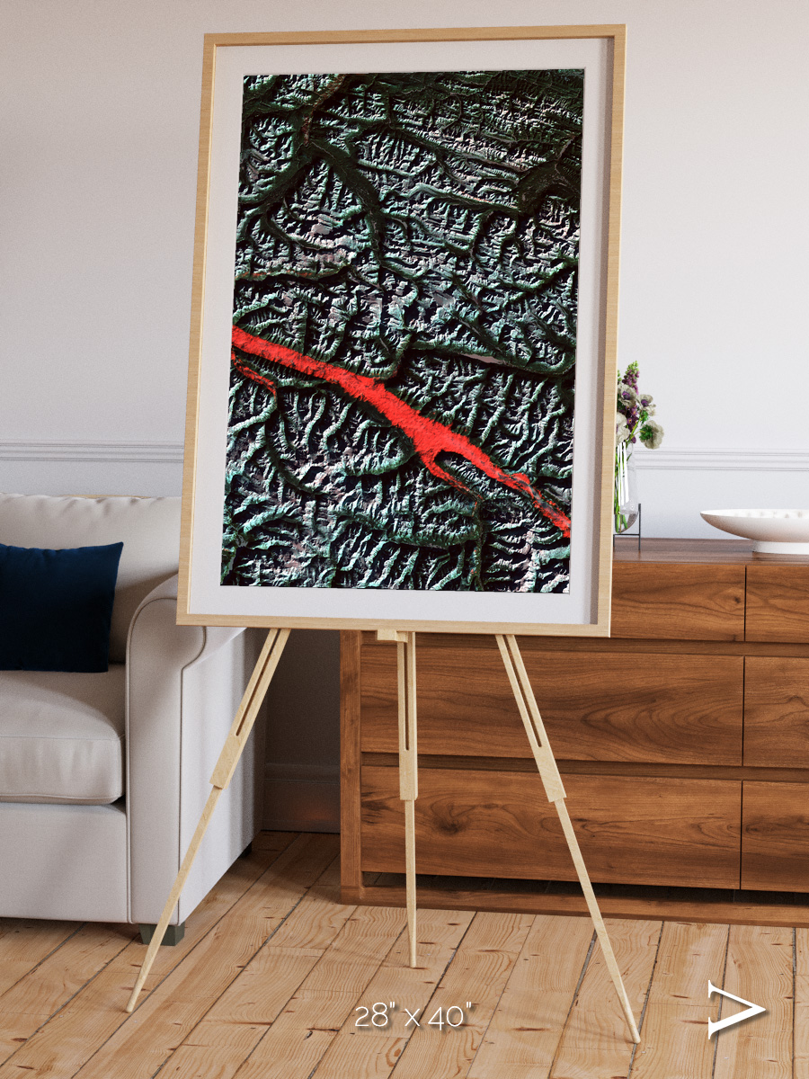 Light in the Trench, Canadian Rockies Framed & Mounted Print