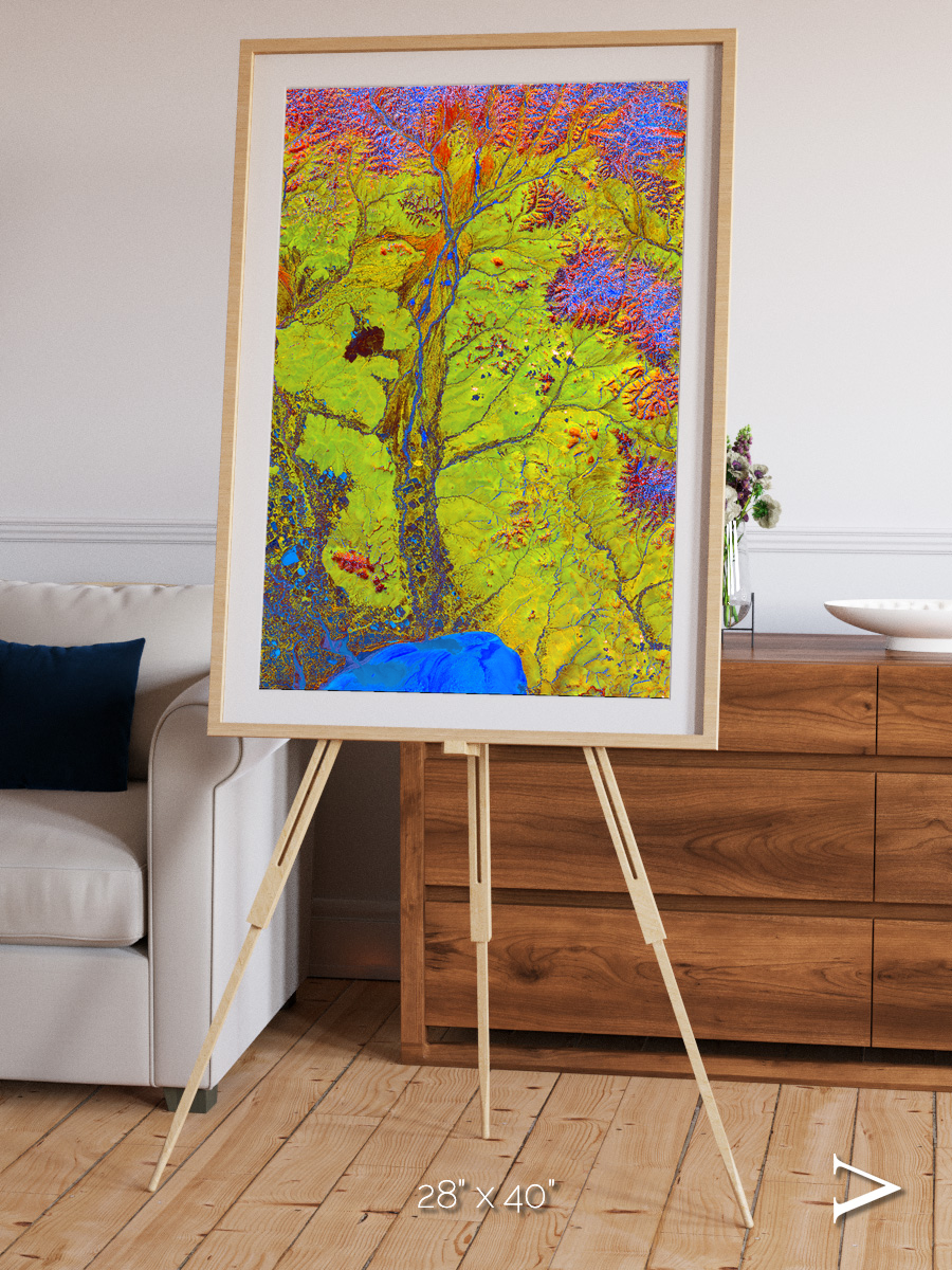 Glacial Ribbons, Chaunskaya Bay Framed & Mounted Print