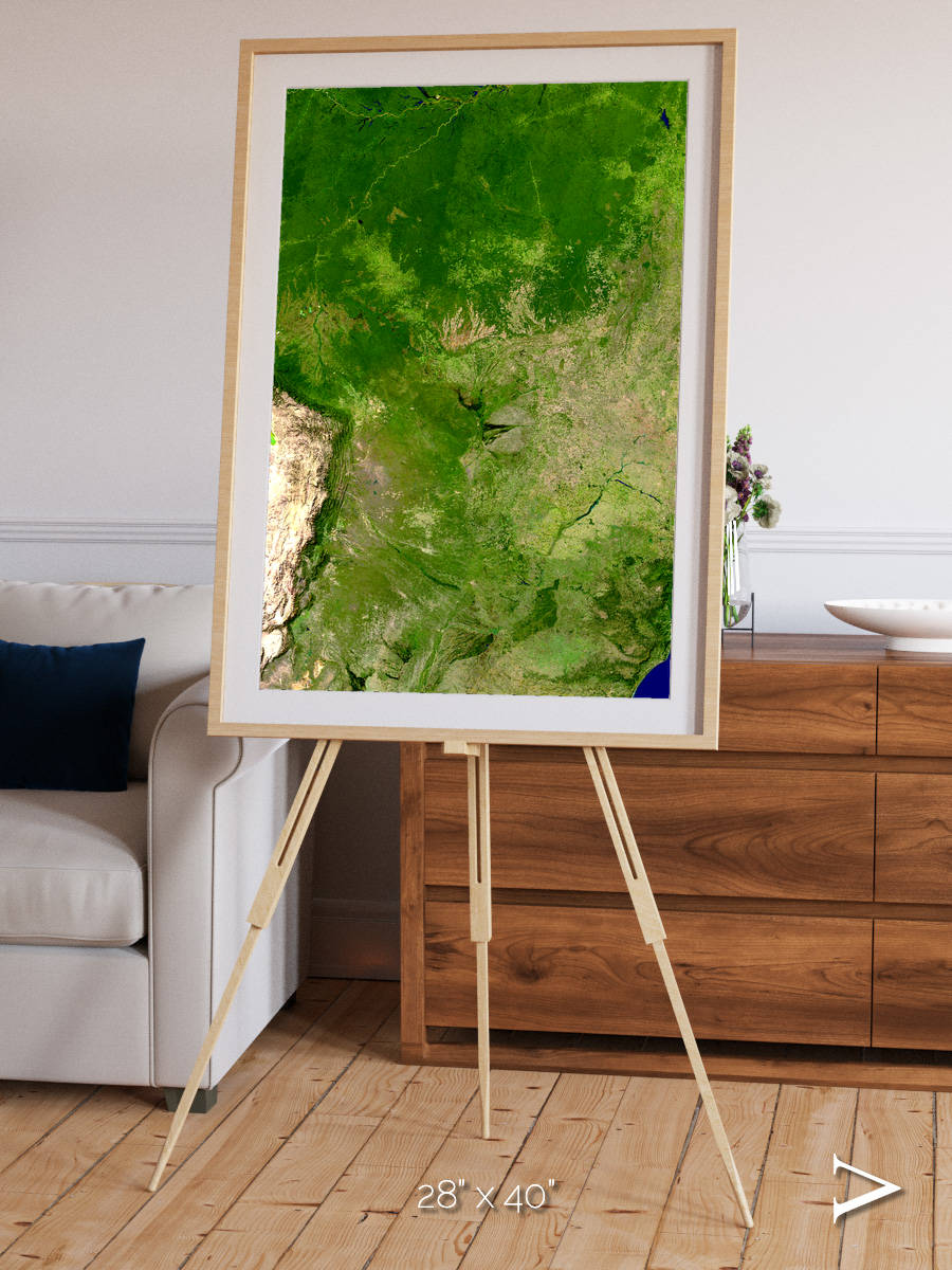 Ribbon River, South America Framed & Mounted Print