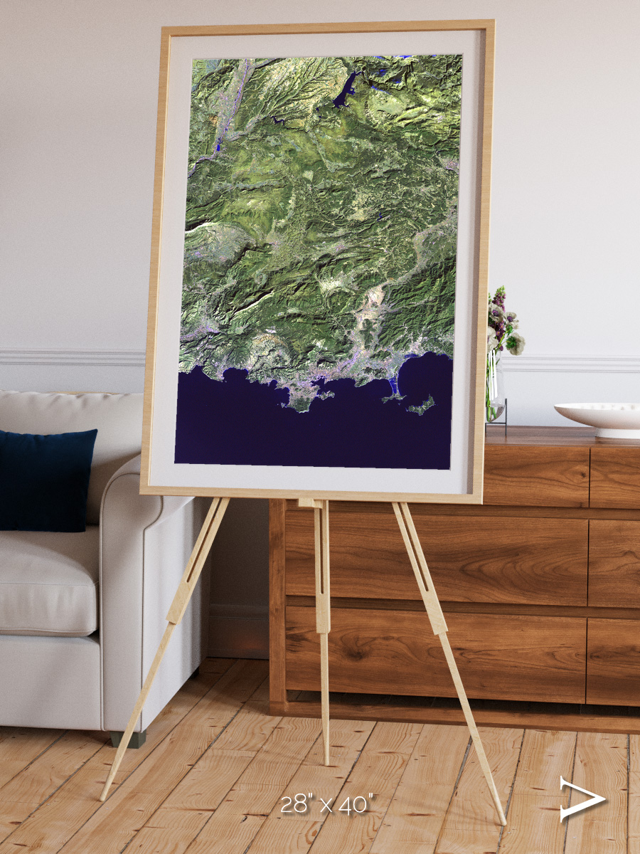 Bay and Shore, Southern Coast of France Framed & Mounted Print