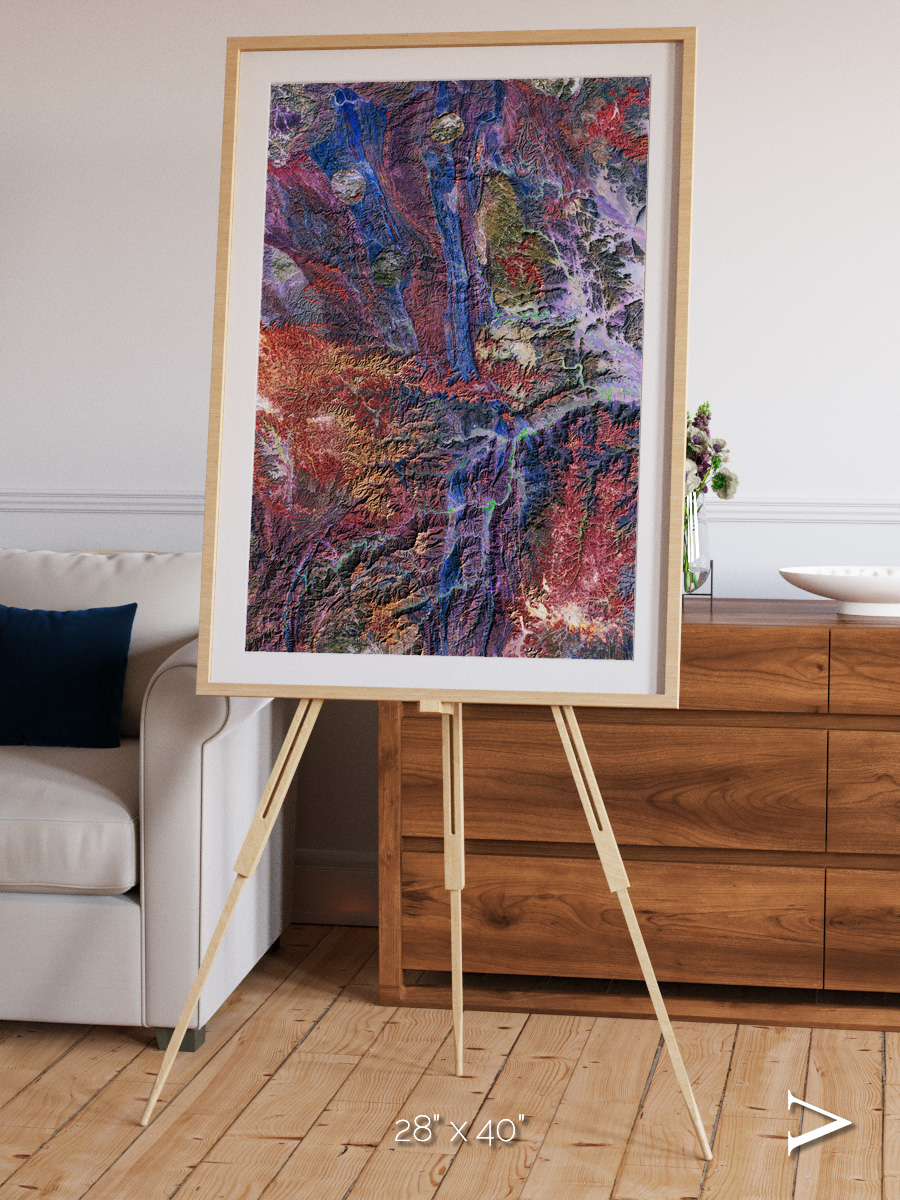 Geologic Tapestry, Asharah Fault Zone Framed & Mounted Print