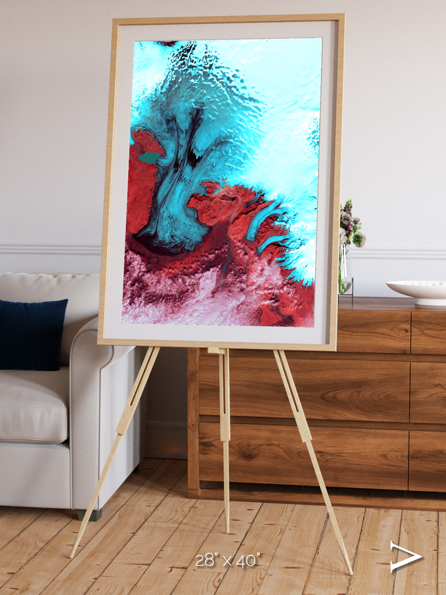 Polar Flow, Vatnajokull Glacier Ice Cap Framed & Mounted Print