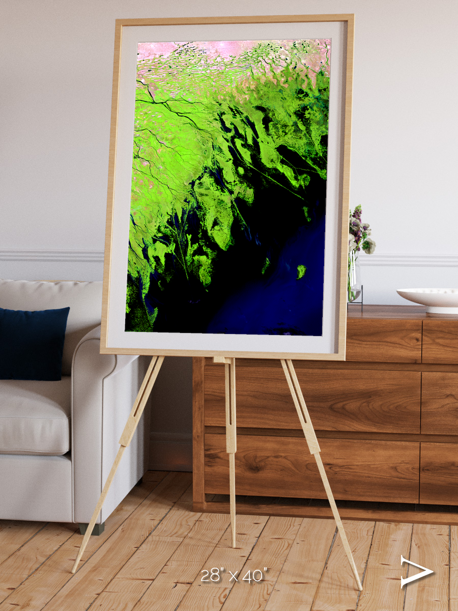 Delta Mosaic, Volga River Delta Framed & Mounted Print