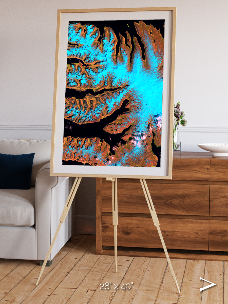 Frozen Currents, West Fjords Framed & Mounted Print