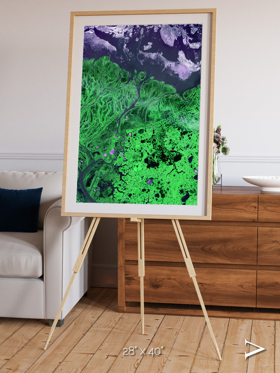 Polar Flow, Yukon Delta Framed & Mounted Print