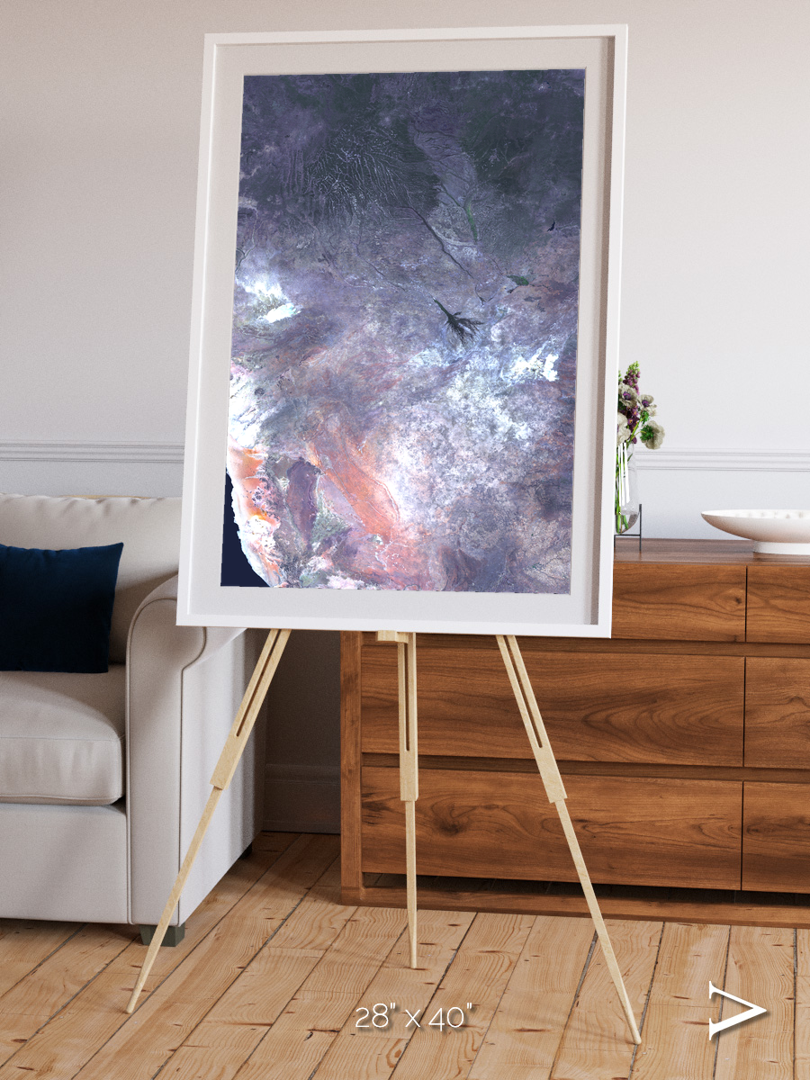 Sunlit Dunes, Africa Framed & Mounted Print