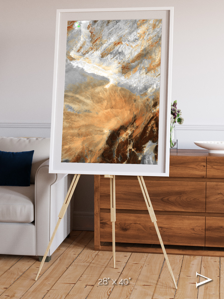 Etched Sands, Algerian Sahara Framed & Mounted Print