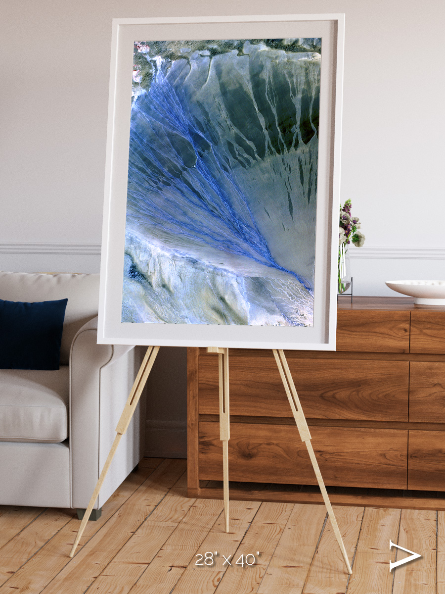 Sunlit Dunes, Alluvial Fan Framed & Mounted Print