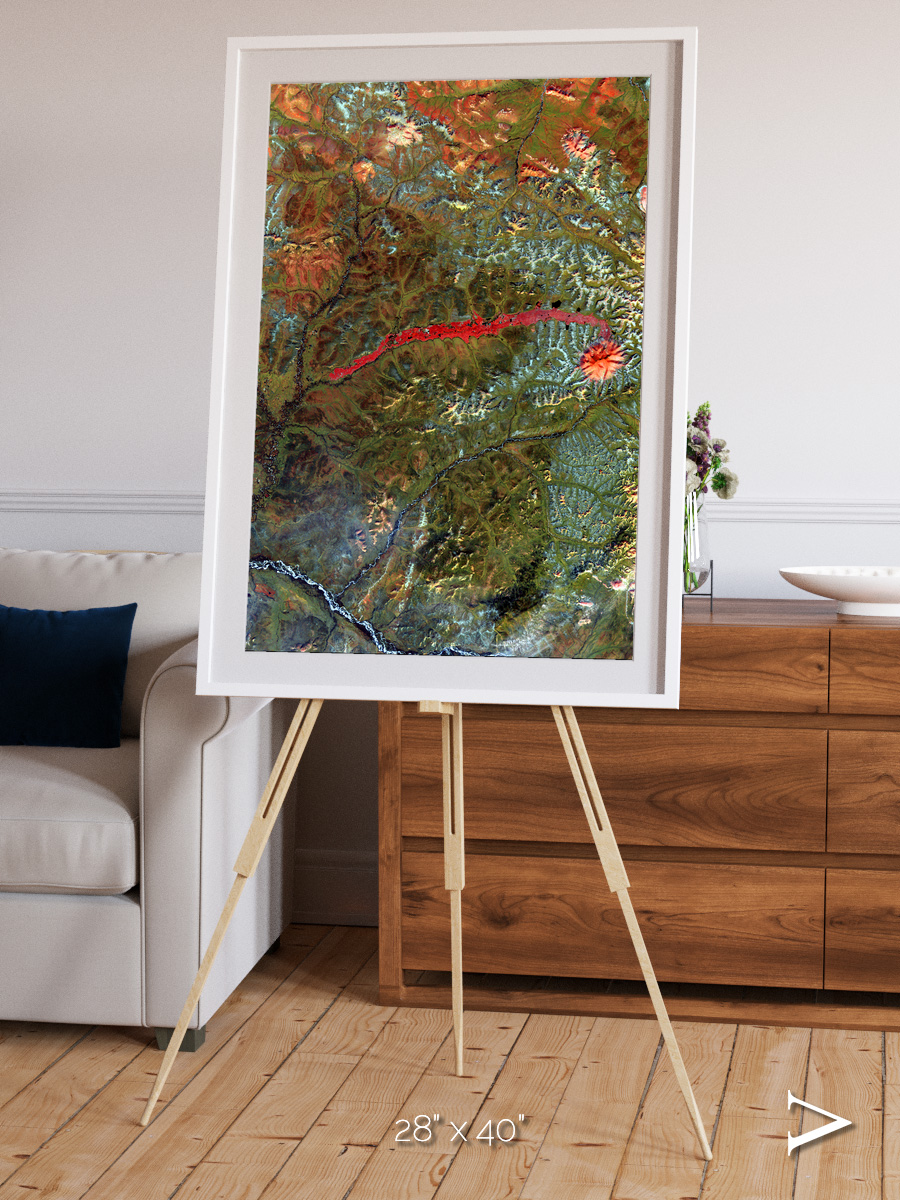 Ash and Stone, Anyuyskiy Volcano Framed & Mounted Print